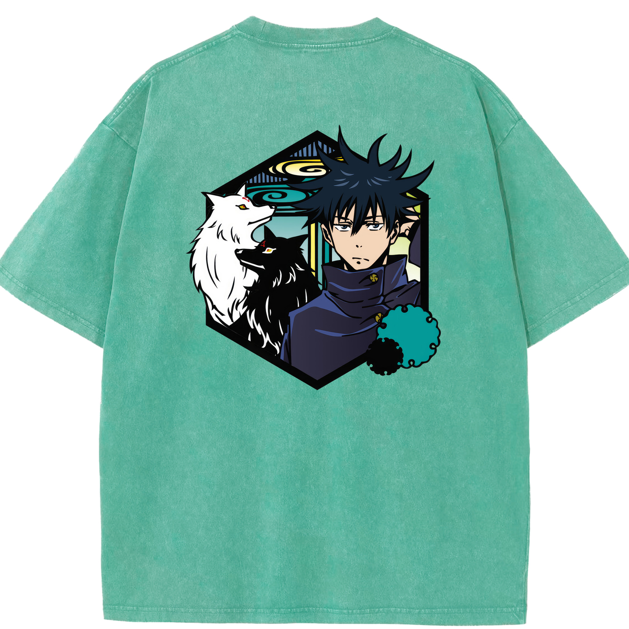 （画像用） 呪術廻戦 Jujutsu Kaisen 綿100% ヴィンテージ風 半袖Tシャツ（背面プリント）